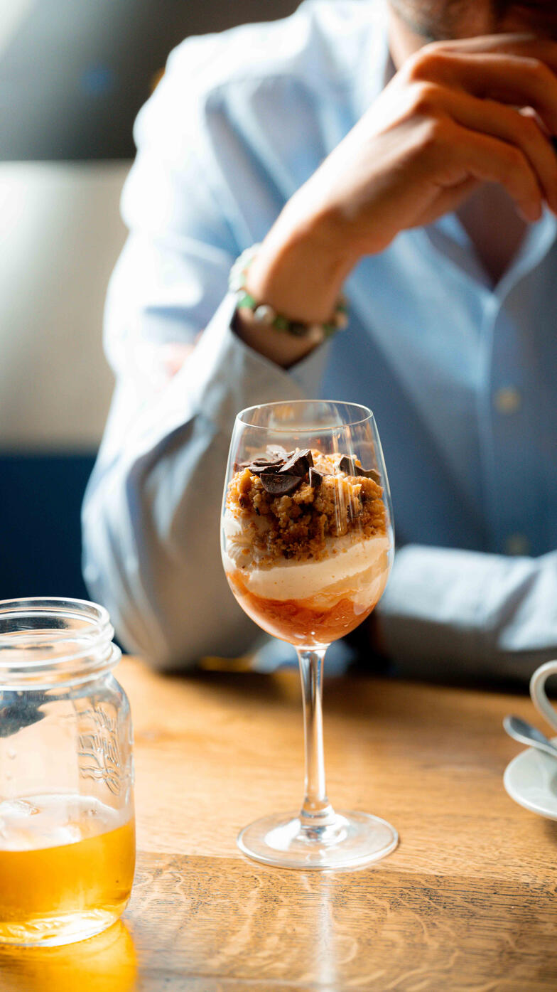 verre de vin en dessert